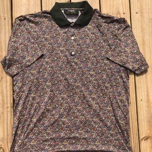 BOBBY JONES Paisley Golf Polo Shirt L Made Italy